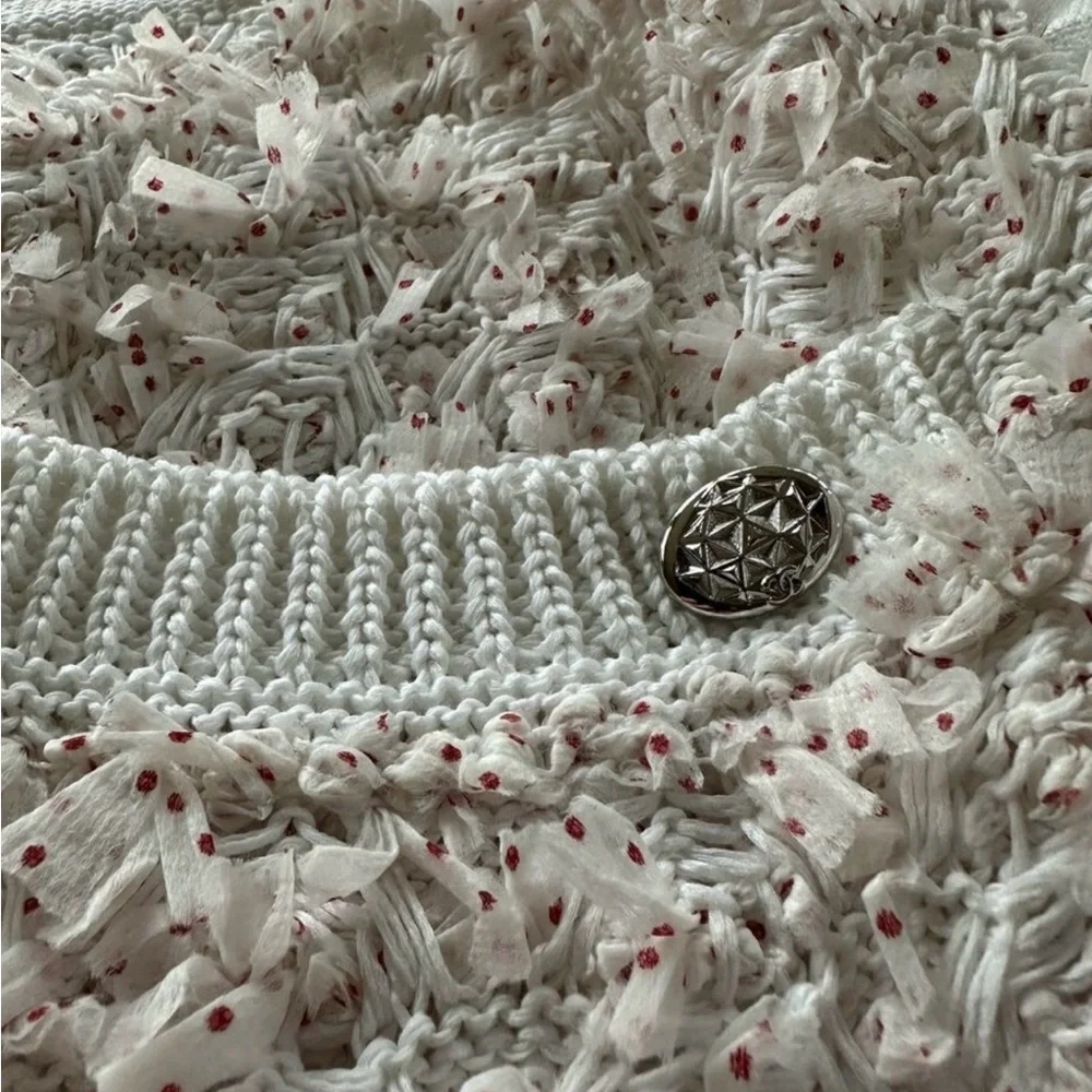 Chanel NWT Authentic Bloomingdale's Cream Skirt Sz 40  cream w red tiny dots - Picture 13 of 14